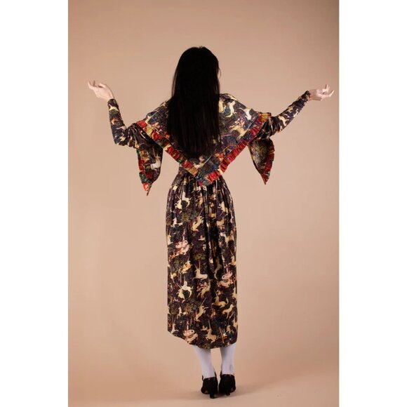 NWT Samantha Pleet Regal Midi in Midnight Tapestry Print Jersey Dress L - Picture 12 of 13